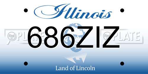 686ZIZ Illinois License Plate