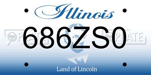 686ZS0 Illinois License Plate