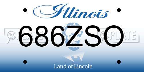 686ZSO Illinois License Plate