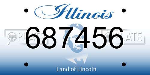 687456 Illinois License Plate