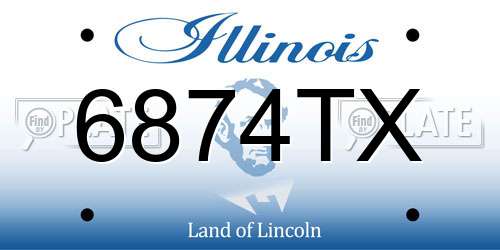 6874TX Illinois License Plate