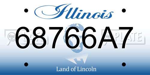 68766A7 Illinois License Plate