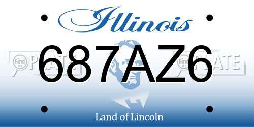 687AZ6 Illinois License Plate