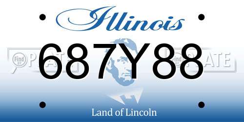 687Y88 Illinois License Plate