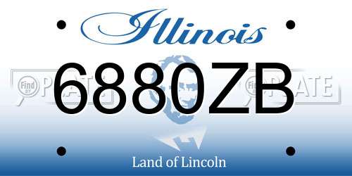6880ZB Illinois License Plate