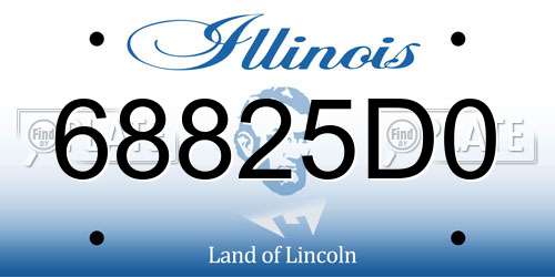 68825D0 Illinois License Plate