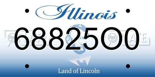 68825O0 Illinois License Plate