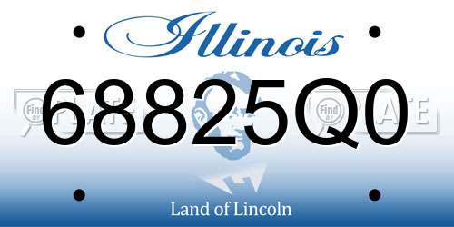 68825Q0 Illinois License Plate