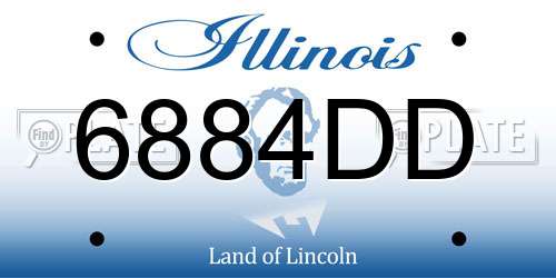 6884DD Illinois License Plate