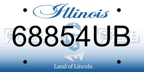 68854UB Illinois License Plate