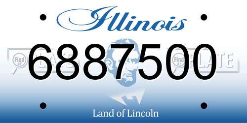6887500 Illinois License Plate