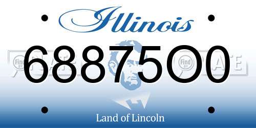 68875O0 Illinois License Plate