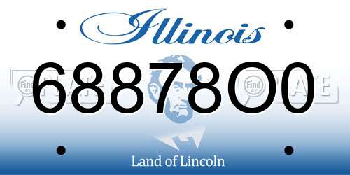 68878O0 Illinois License Plate