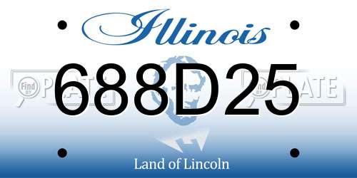 688D25 Illinois License Plate