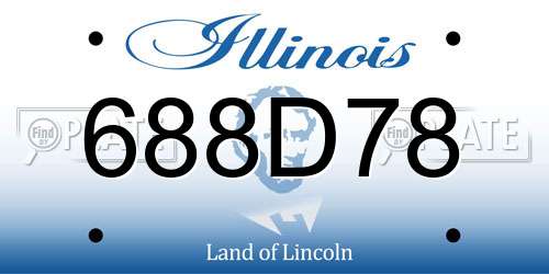 688D78 Illinois License Plate