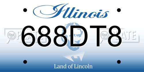688DT8 Illinois License Plate