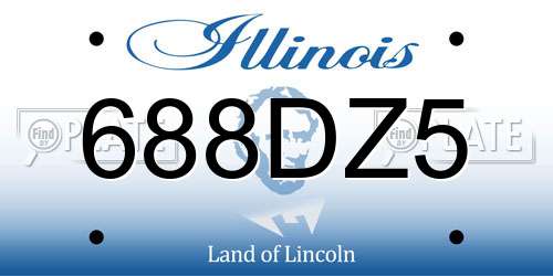 688DZ5 Illinois License Plate