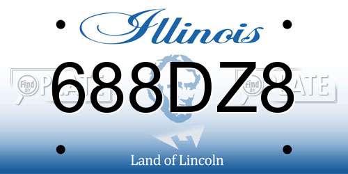 688DZ8 Illinois License Plate