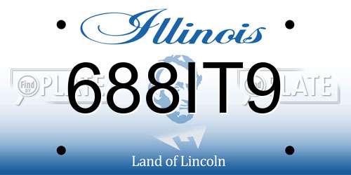 688IT9 Illinois License Plate