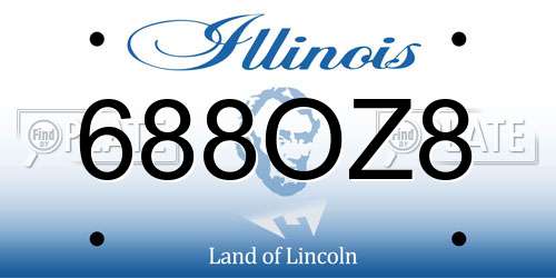 688OZ8 Illinois License Plate