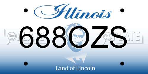 688OZS Illinois License Plate