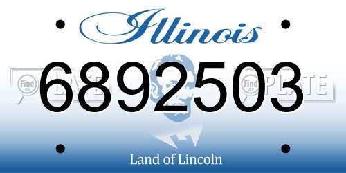 6892503 Illinois License Plate