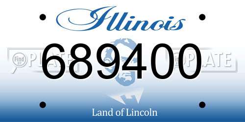 689400 Illinois License Plate
