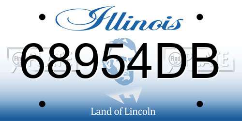 68954DB Illinois License Plate
