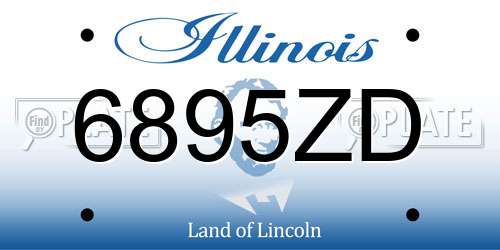 6895ZD Illinois License Plate