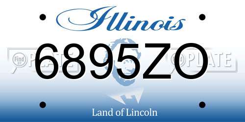 6895ZO Illinois License Plate