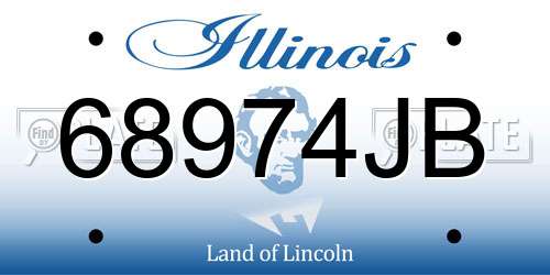 68974JB Illinois License Plate