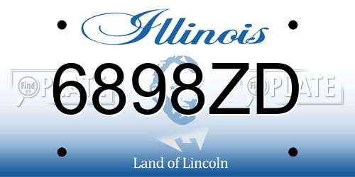 6898ZD Illinois License Plate