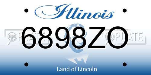 6898ZO Illinois License Plate