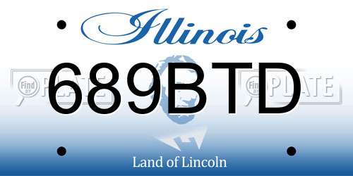 689BTD Illinois License Plate