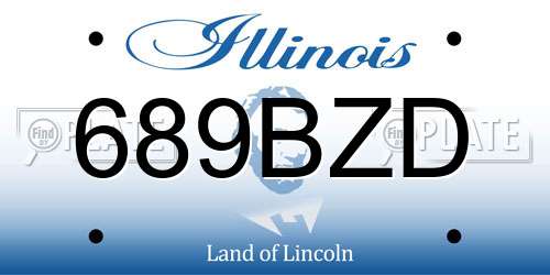 689BZD Illinois License Plate