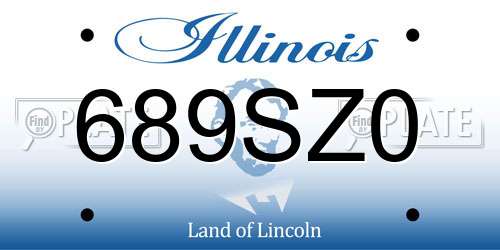 689SZ0 Illinois License Plate