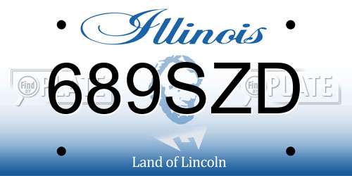 689SZD Illinois License Plate