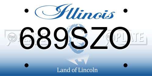 689SZO Illinois License Plate