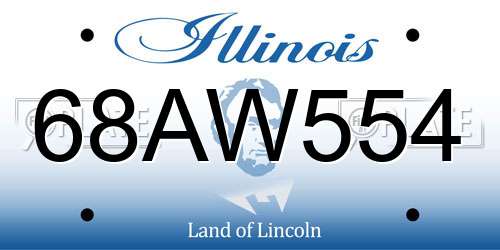 68AW554 Illinois License Plate