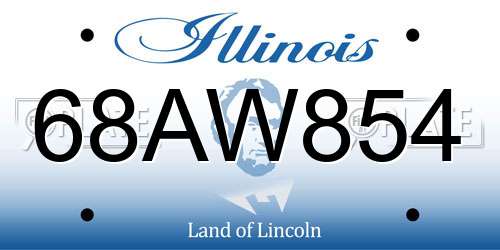 68AW854 Illinois License Plate