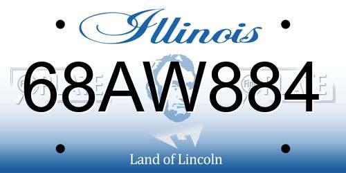 68AW884 Illinois License Plate