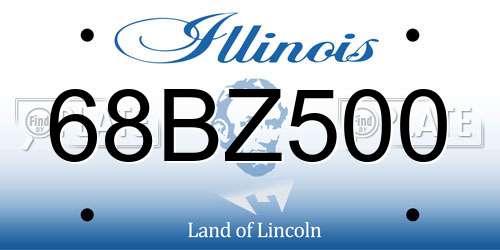 68BZ500 Illinois License Plate