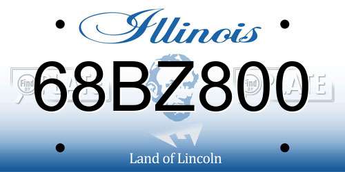 68BZ800 Illinois License Plate