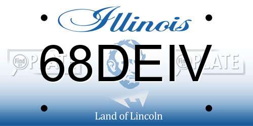 68DEIV Illinois License Plate
