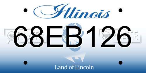 68EB126 Illinois License Plate