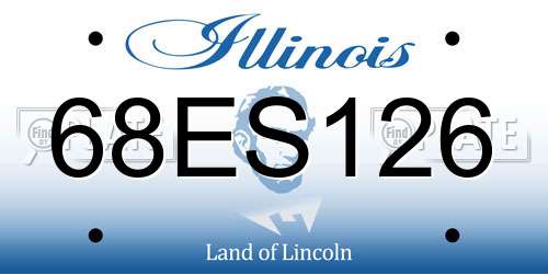 68ES126 Illinois License Plate