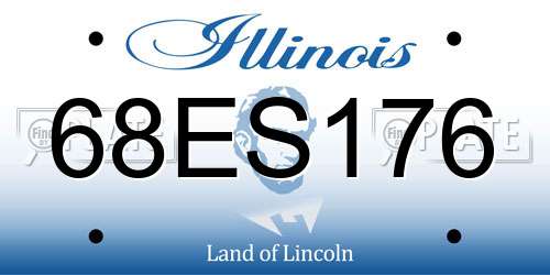 68ES176 Illinois License Plate