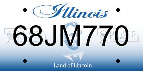 68JM770 Illinois License Plate