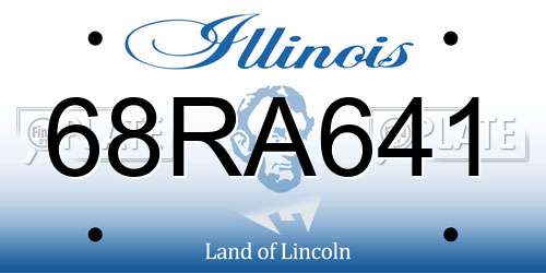 68RA641 Illinois License Plate