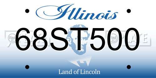 68ST500 Illinois License Plate